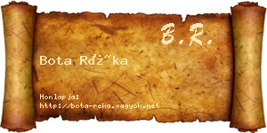 Bota Réka névjegykártya